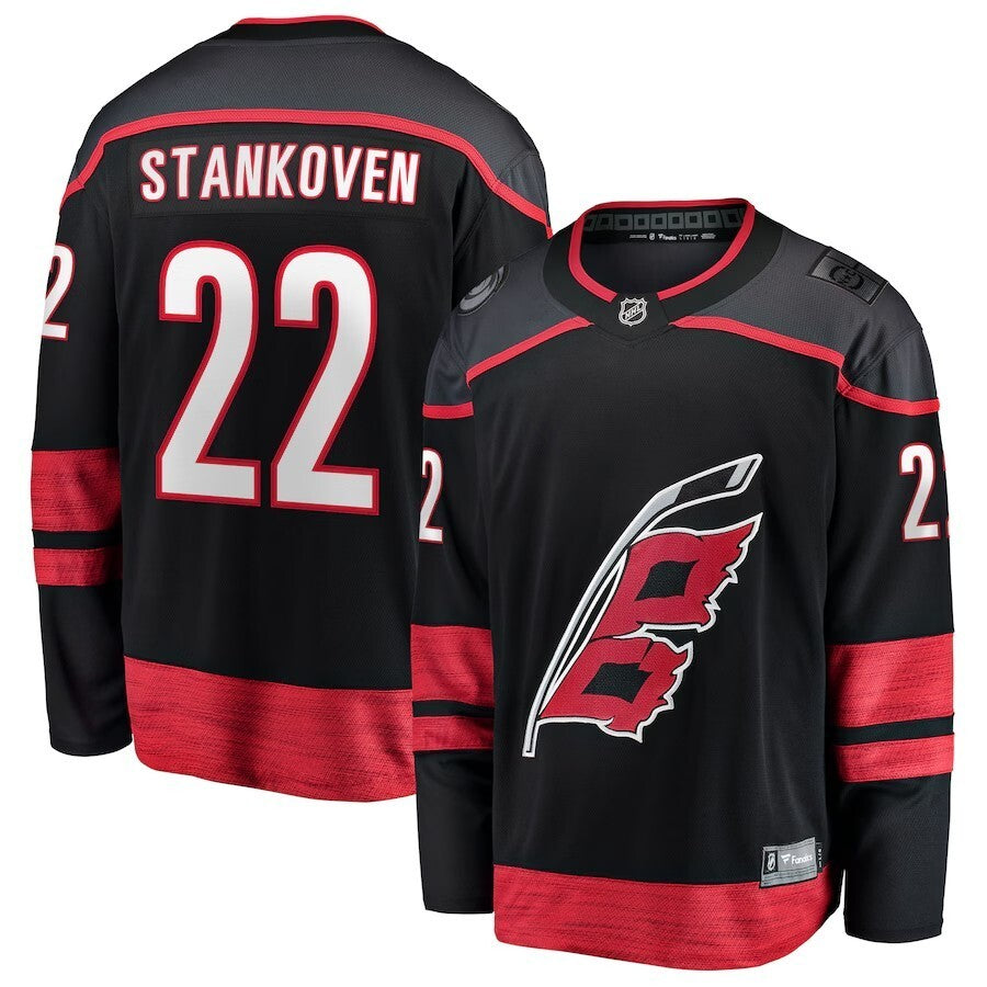 Carolina Hurricanes #22 Logan Stankoven Home Breakaway Jersey - Black