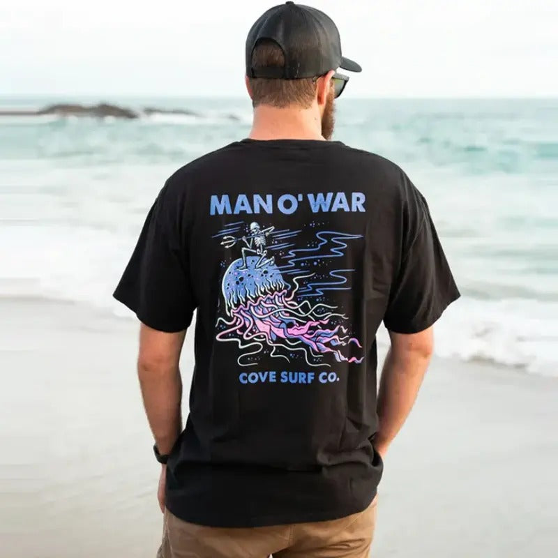Casual Man O' War Print T-shirt Menswear Top Tshirt Streetwear Hoodie, Sweatshirt | InkThreadWorks.com