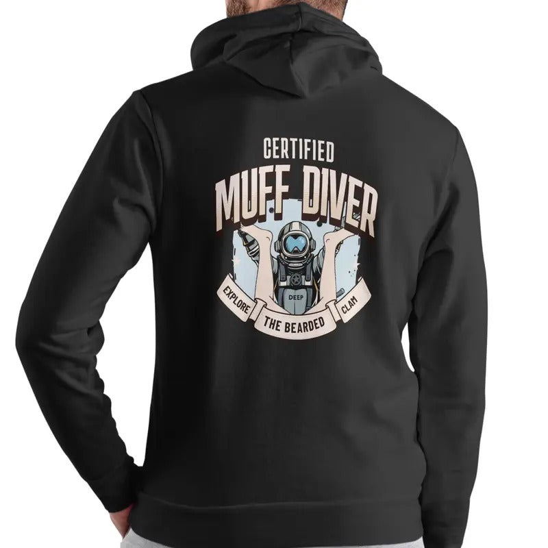Certified Diver Hoodie, Explore the bearded clam Casual Menswear T-Shirts, Sweatshirt | InkThreadWorks.com
