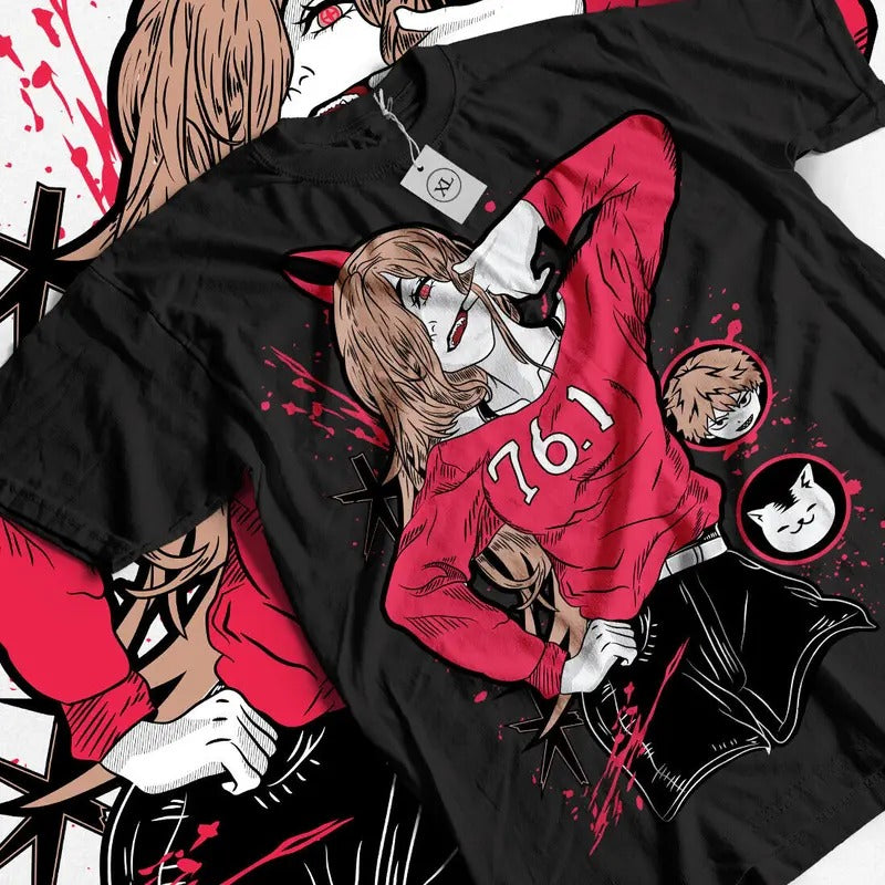 Chainsaw Man T-Shirt S-4XL Devil Anime Japanese Manga Chainsaw Man Denji Power Shirt