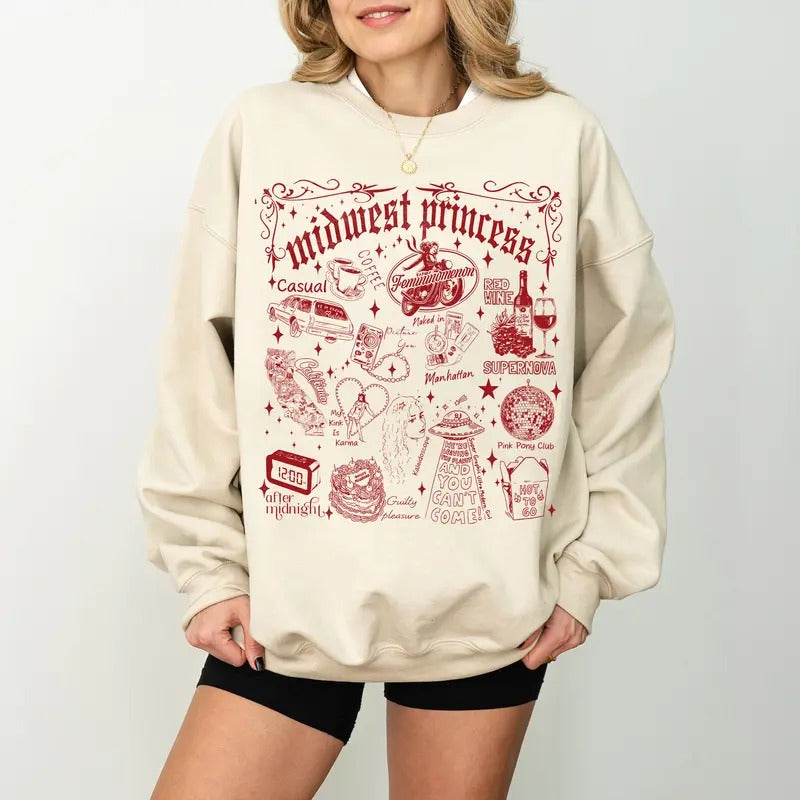 Chappell Roan Sweatshirt, Midwest Princess 2024 Tour Shirt, Pink Pony Club Shirt, Chappell Roan Merch, Drag Queen Music Gift