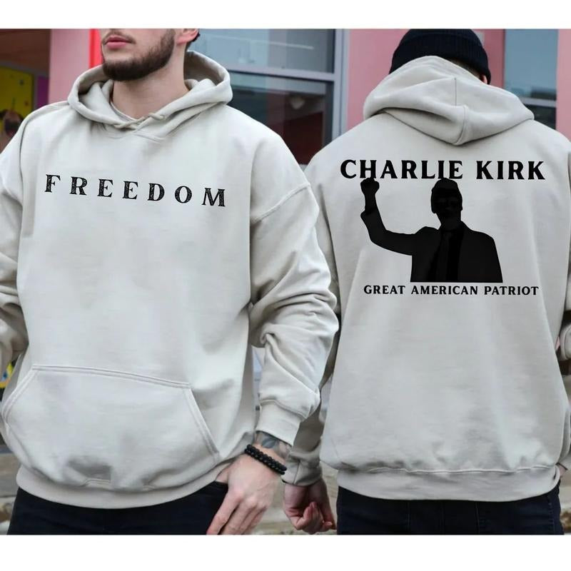 Charliie Freedom Two Sides Tshirt Sweatshirt Hoodie, Faith Based Tee, Political Awareness, Freedom Of Speech, Unisex...