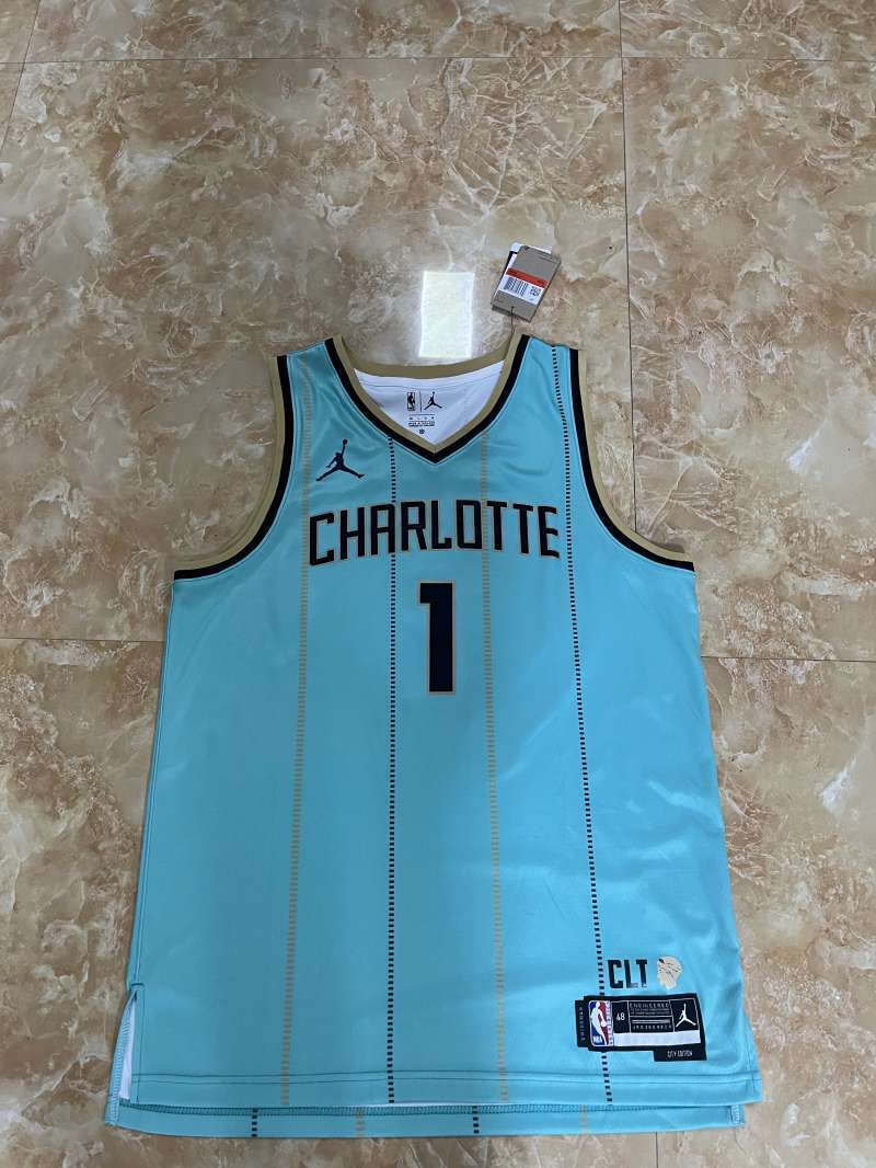 Charlotte Hornets #1 LaMelo Ball 25 Hornets City Green Style 2