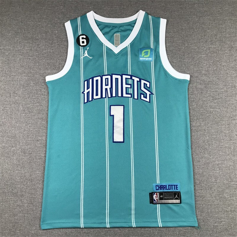 Charlotte Hornets #1 LaMelo Ball Hornets 1 Blue New Style 2