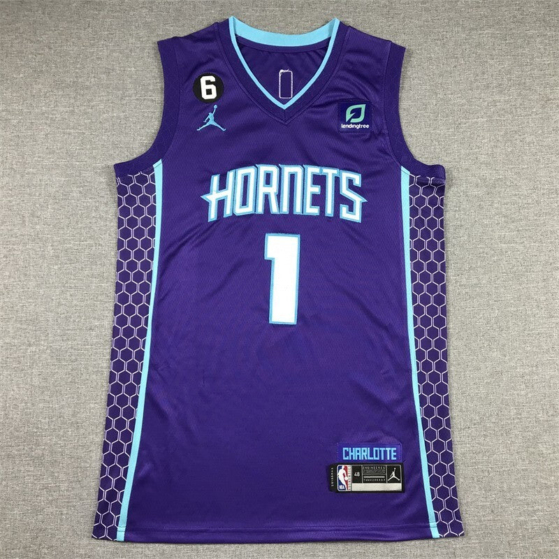Charlotte Hornets #1 LaMelo Ball Hornets 1 Statement Edition Purple Style 4