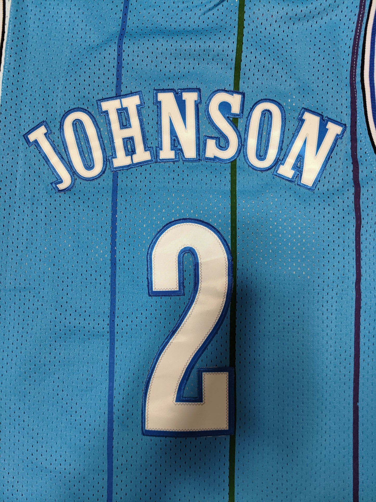 Charlotte Hornets #2 Larry Johnson Hornets 2# Larry ·· Retro NBA Jersey Style 1
