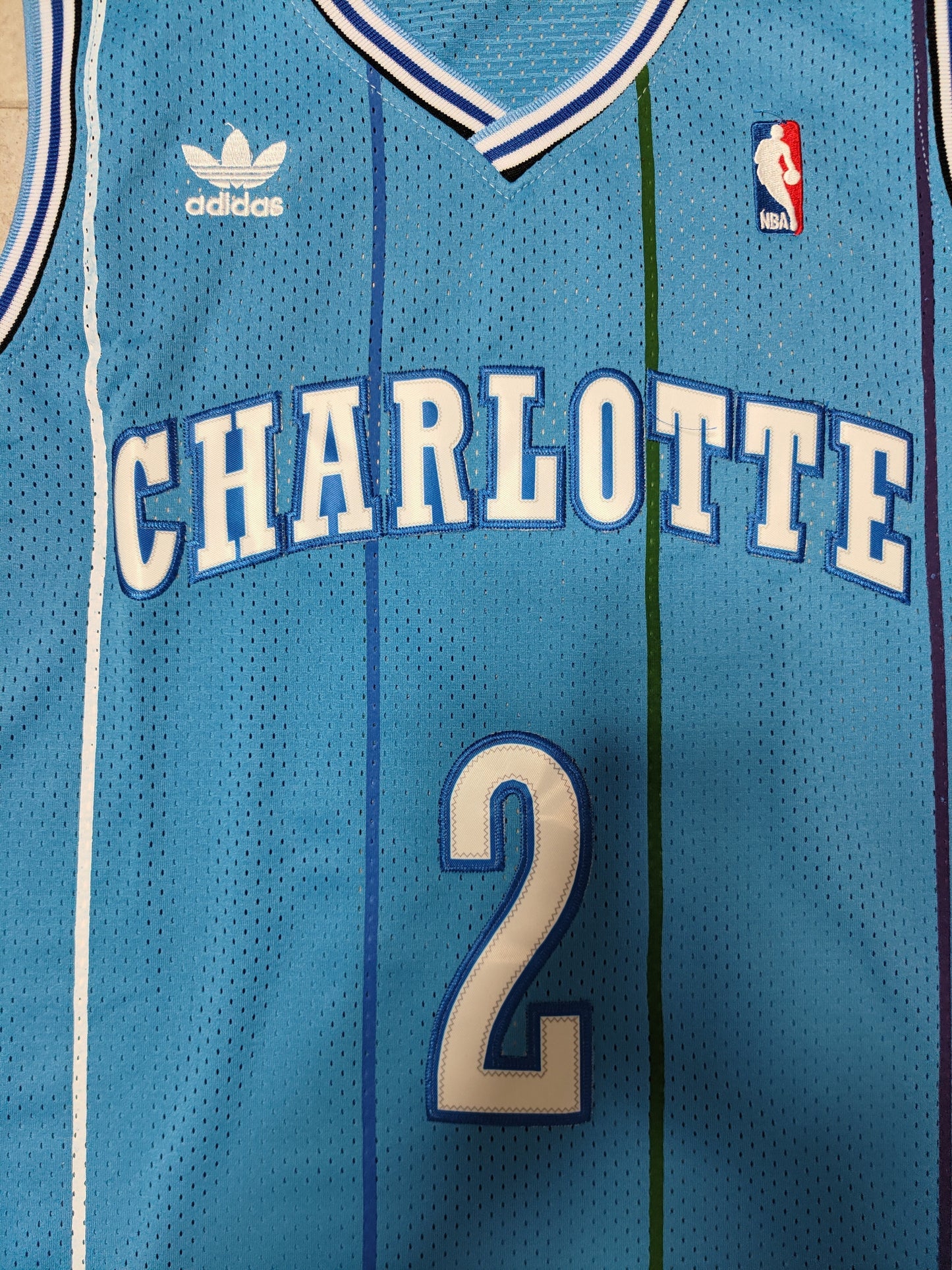 Charlotte Hornets #2 Larry Johnson Hornets 2# Larry ·· Retro NBA Jersey Style 2