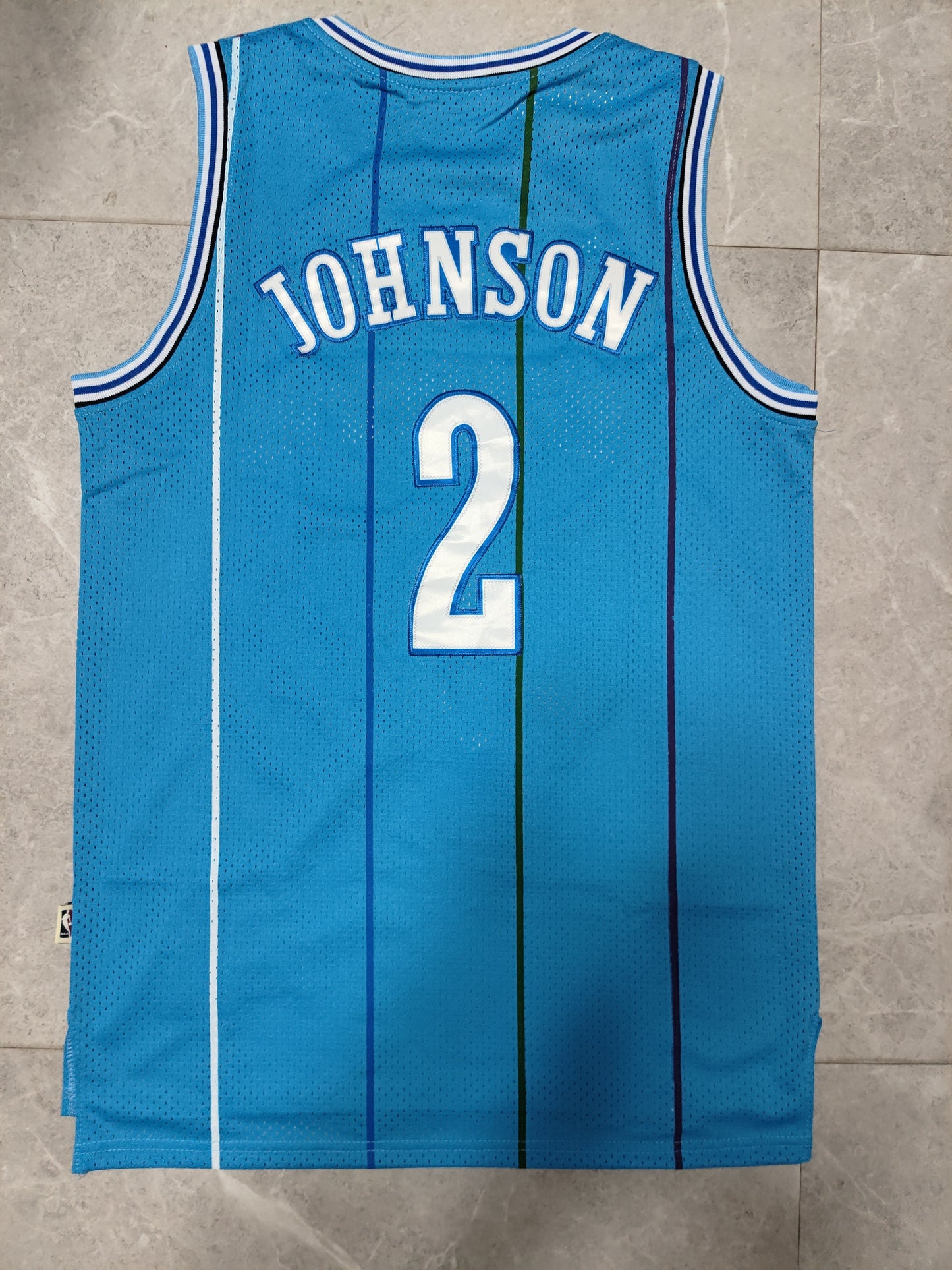 Charlotte Hornets #2 Larry Johnson Hornets 2# Larry ·· Retro NBA Jersey Style 3
