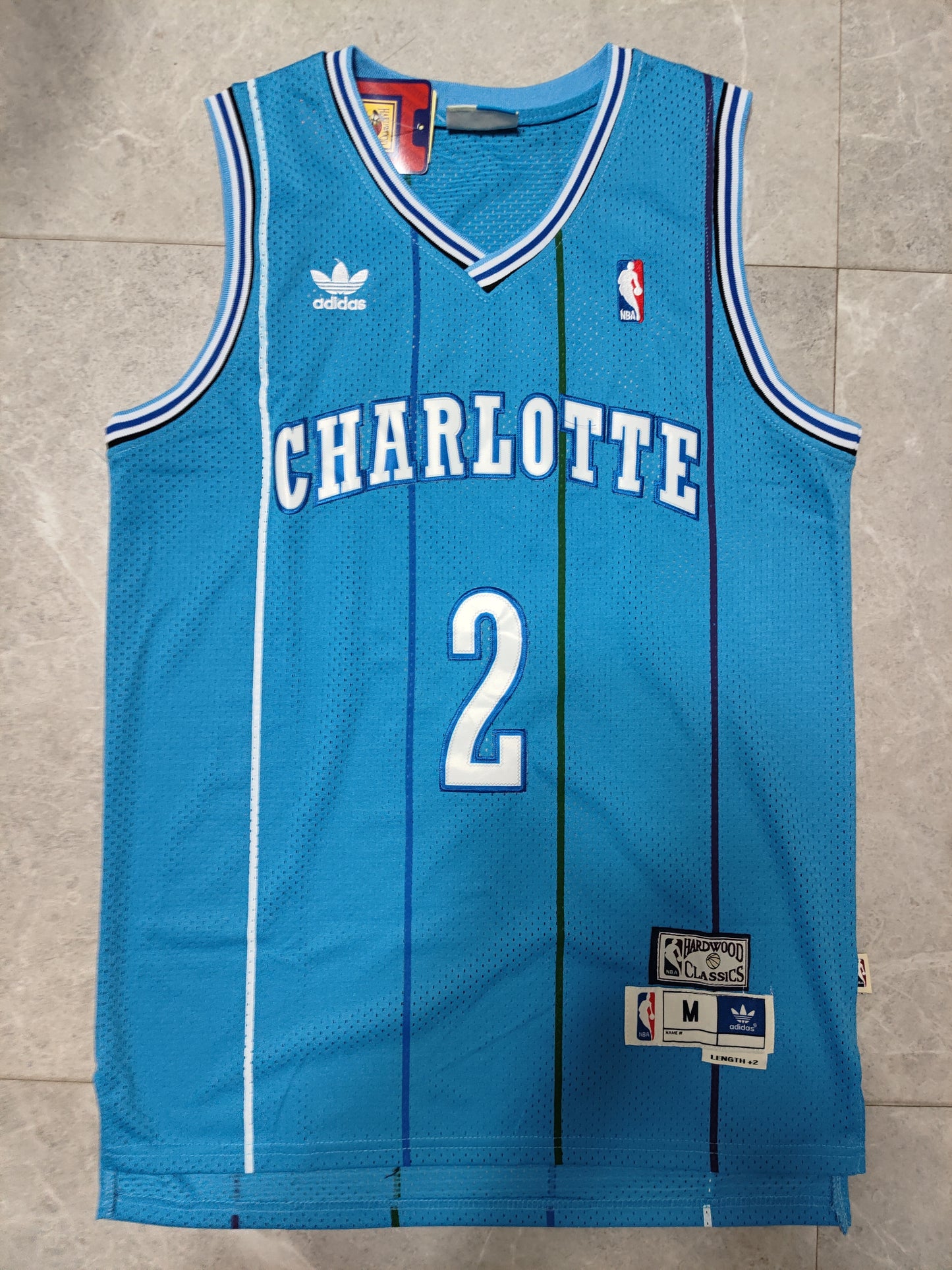 Charlotte Hornets #2 Larry Johnson Hornets 2# Larry ·· Retro NBA Jersey Style 4