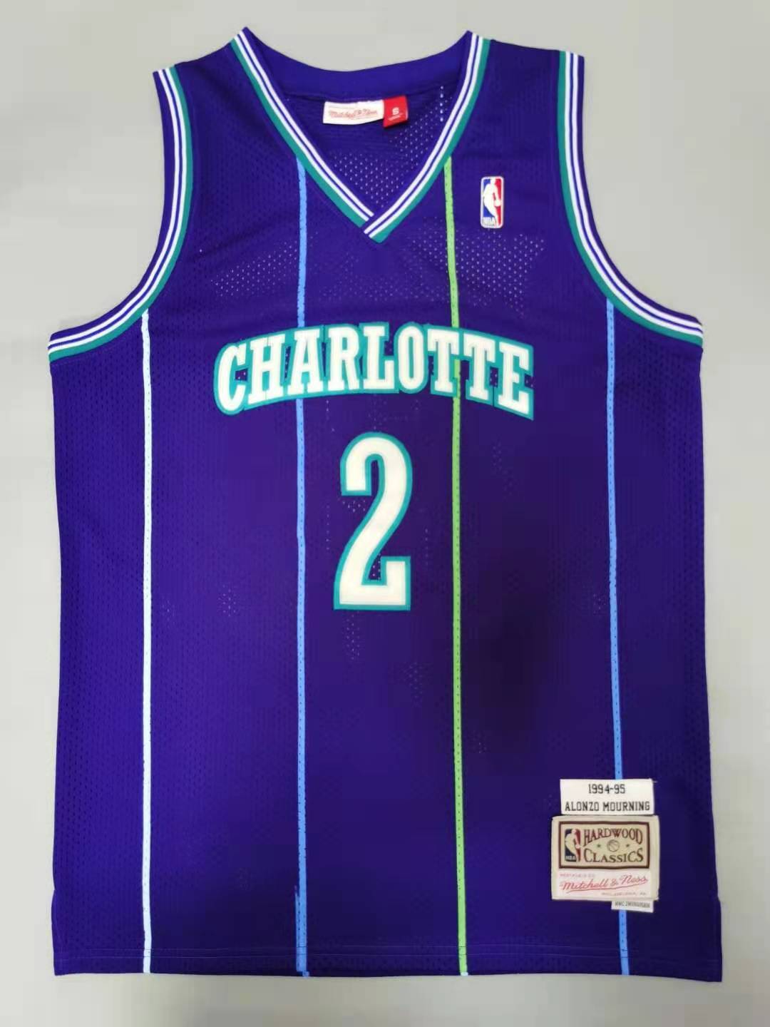 Charlotte Hornets #2 Larry Johnson Hornets 2# Retro - Purple Style 2