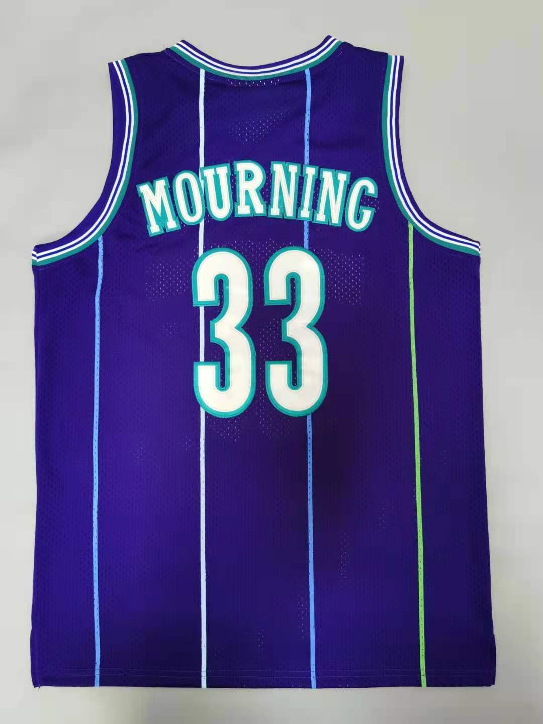 Charlotte Hornets #33 Alonzo Mourning Hornets 33# Retro - Purple Style 2