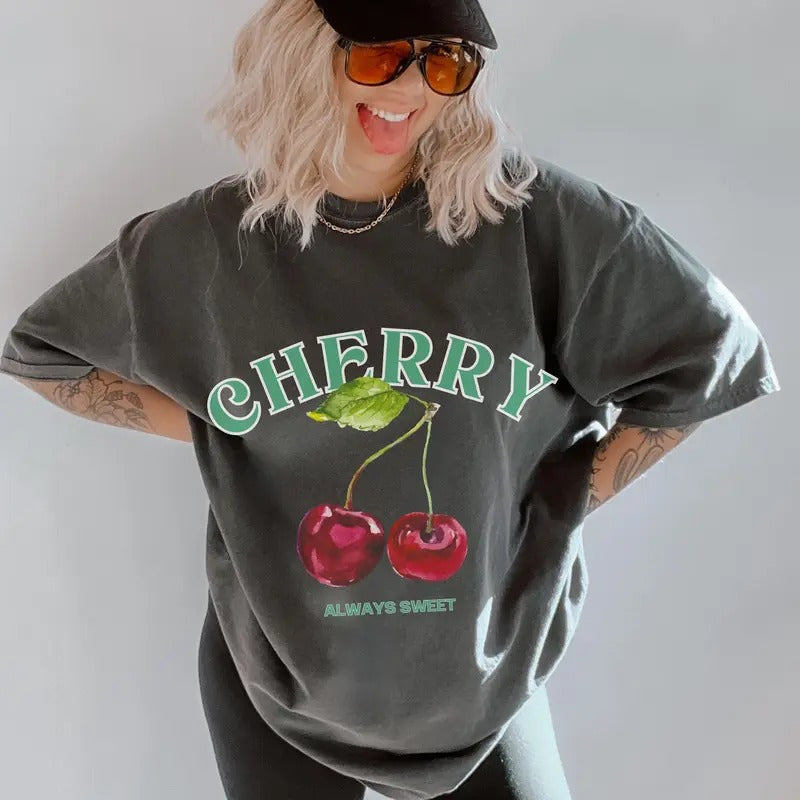 Cherry Shirt Cute Boho Womens Shirt Aesthetic Shirts Cool Womens Shirts Fruit Shirts Womens Shirts Christmas Gift Hoodie,...