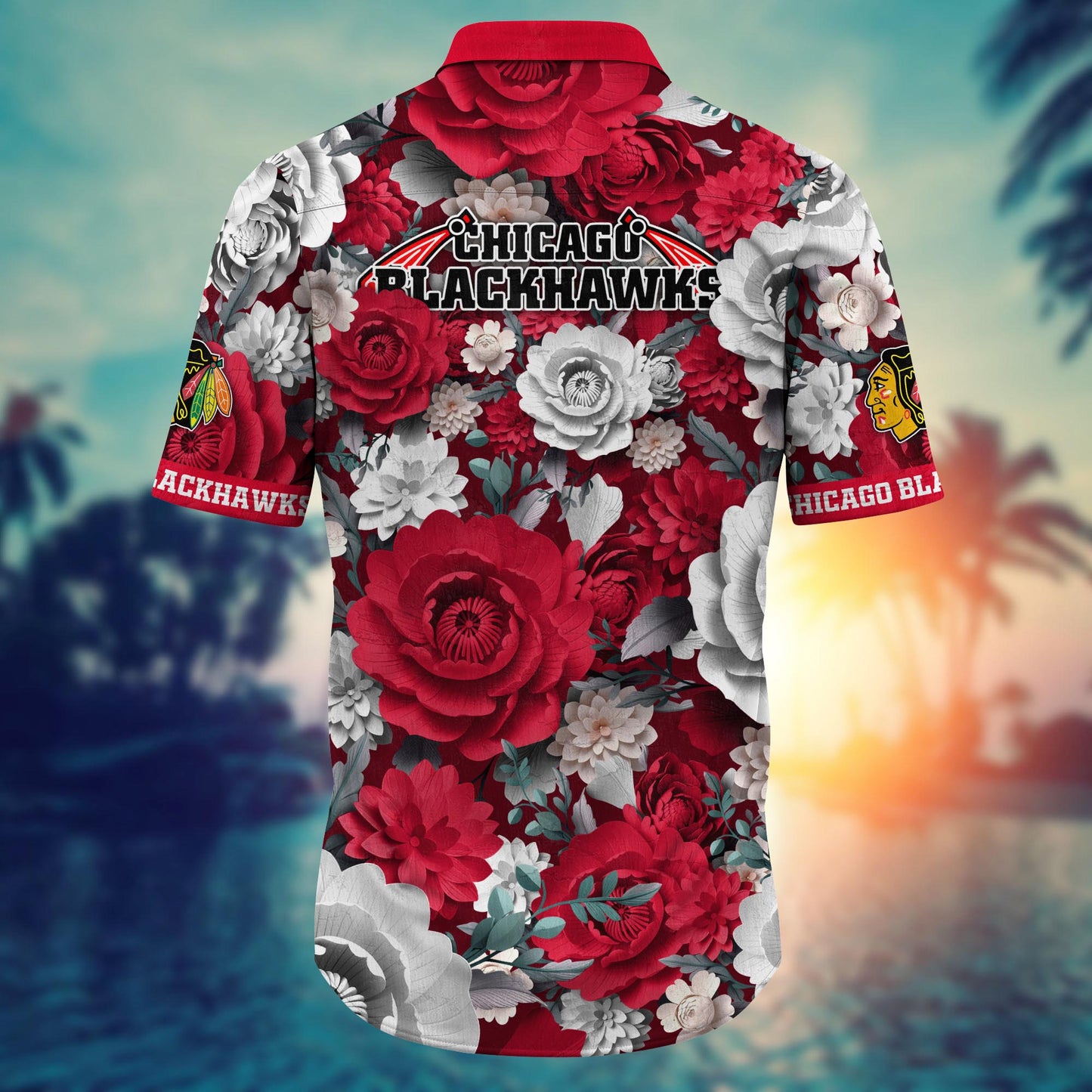 Chicago Blackhawks Hawaiian Shirt Elegant Blossom Design 803382