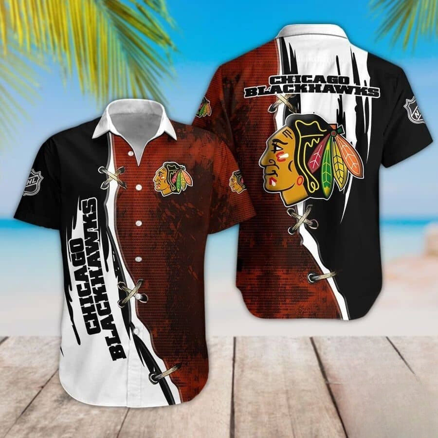 Chicago Blackhawks Hawaiian Shirt Rugged Split Design 678646