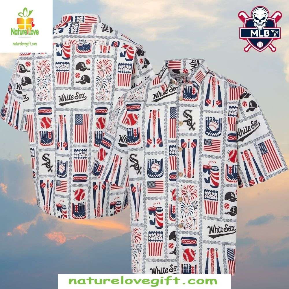 MLB Chicago White Sox Patriotic Fireworks Hawaiian Shirt Baseball Apparel