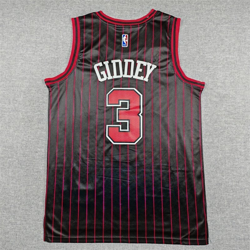 Chicago Bulls #3 Josh Giddey 26 Bulls 3 Black Style 3