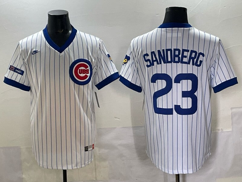 Chicago Cubs #23 Ryne Sandberg Cubs Retro Adult Style 10