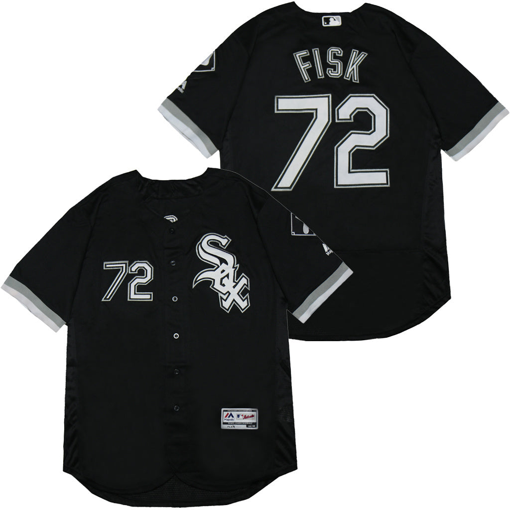 Chicago White Sox #72 Carlton Fisk White Sox 72 Black Elite