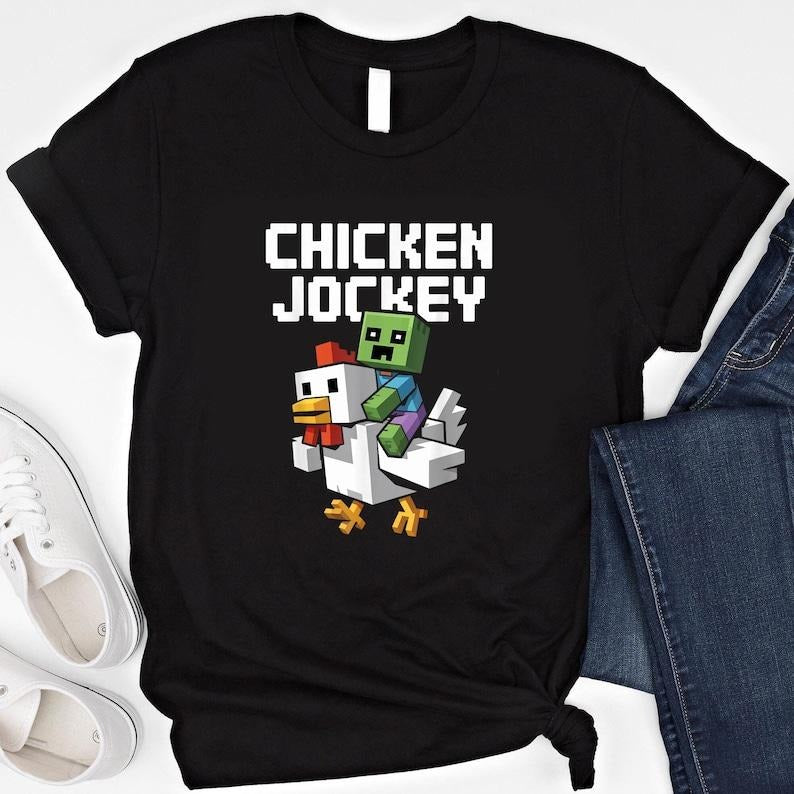 Chicken Jockey Shirt, Funny Farm Animal Tee, Perfect for Gamers & Animal Lovers, Gamer Gift, Cartoon Graphic Sweatshirt For Chicken Lovers Casual