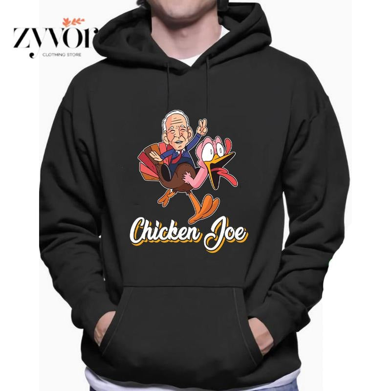 Chicken Joe Funny Hoodie Casual Street Style Fleece Fabric Pullover Hooded Sweatshirt for Women for Men