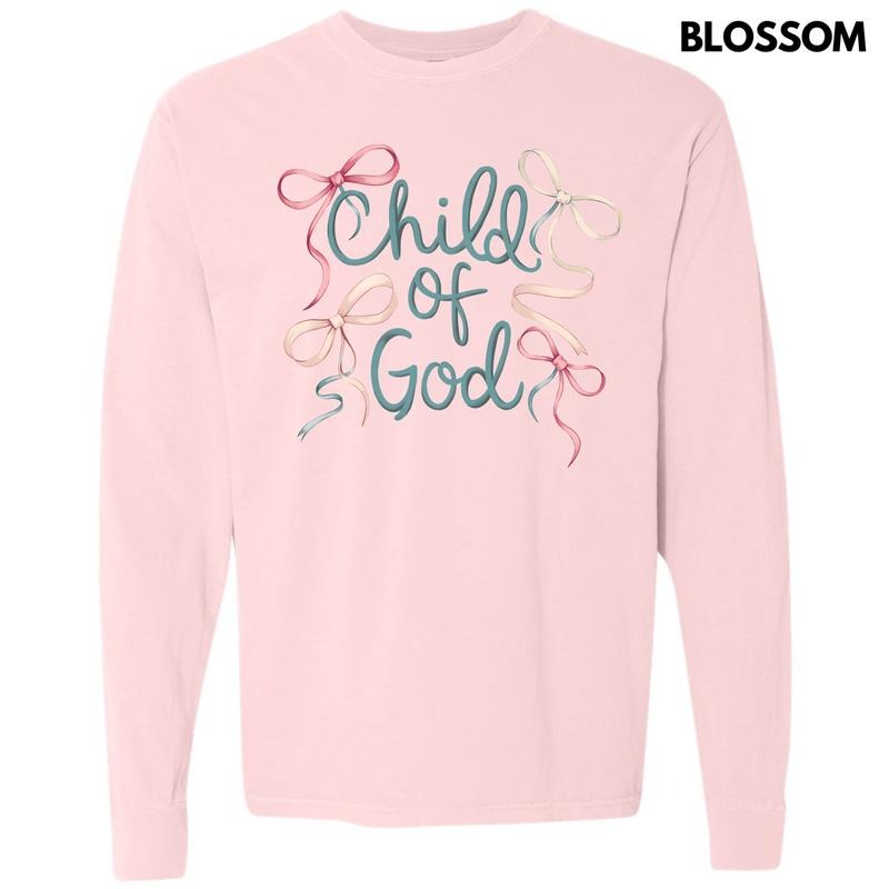 Child Of God Bows Long Sleeve Comfort Colors T-Shirt 'NLB' Hoodie, Sweatshirt | InkThreadWorks.com