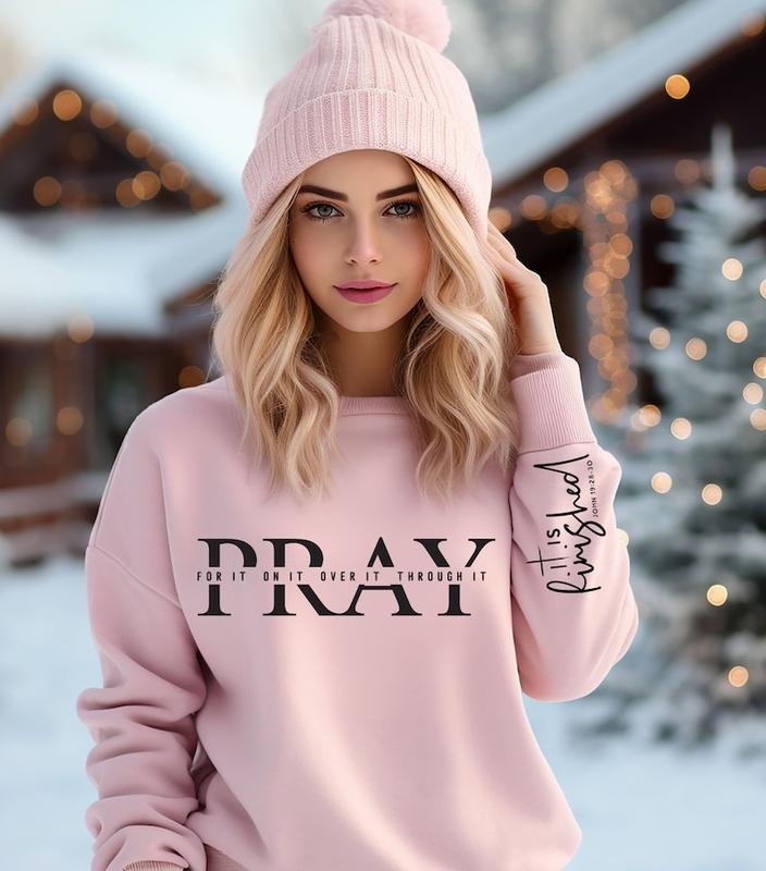 Christian Pray Sweatshirt,Pray On It Pray Over It Shirt,Prayer Shirt,Trendy Christian Sweatshirt, Boho Faith...