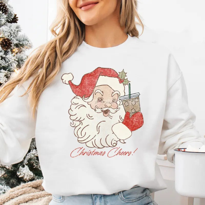 Christmas Cheers Crewneck Sweatshirt T-Shirts, Hoodie | InkThreadWorks.com