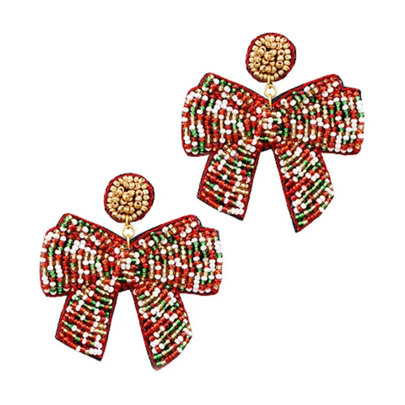Christmas Seed Bead Bow Earrings T-Shirts, Hoodie, Sweatshirt | InkThreadWorks.com