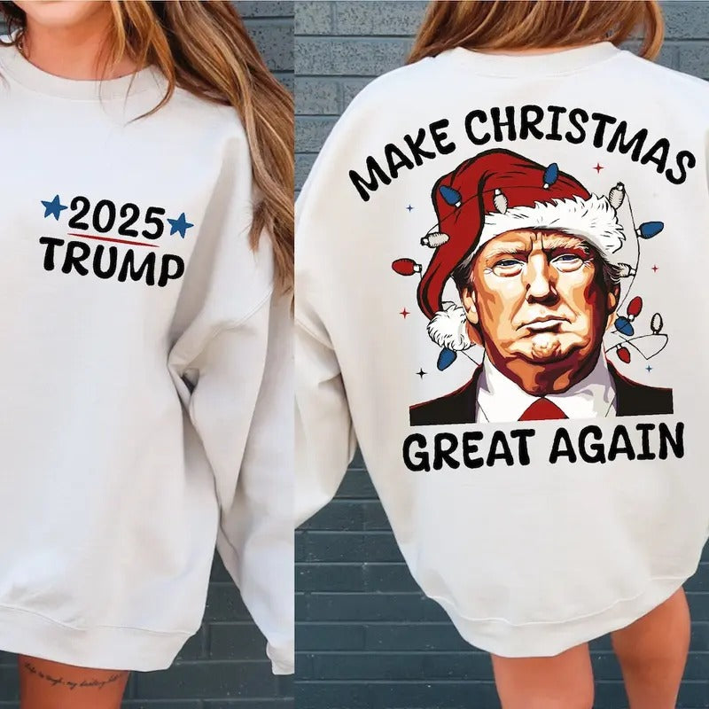 Christmas Trump Sweater, President Trump Shirt, Trump 2024 Supporter Shirt, Trendy Christmas Hoodie, Sweatshirt