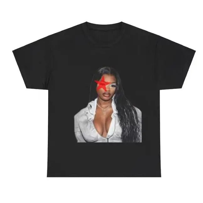 City Girls JT Red Stars Graphic T-Shirt Cotton Fabric Tee