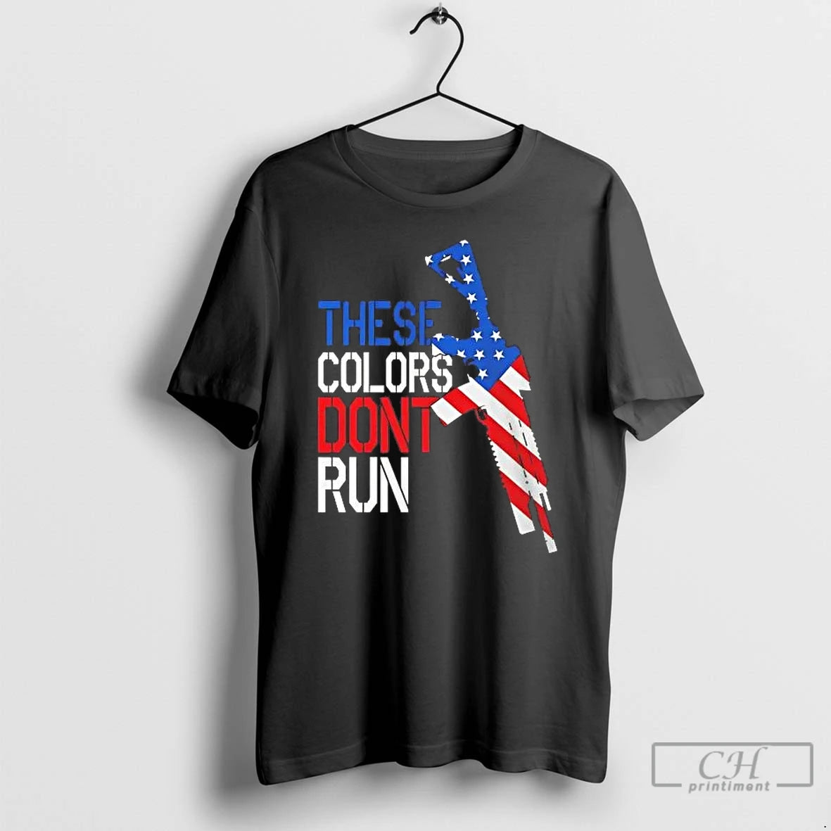 Classic American Flag Rifle These Colors Dont Run T-Shirts, Hoodie, Sweatshirt | InkThreadWorks.com