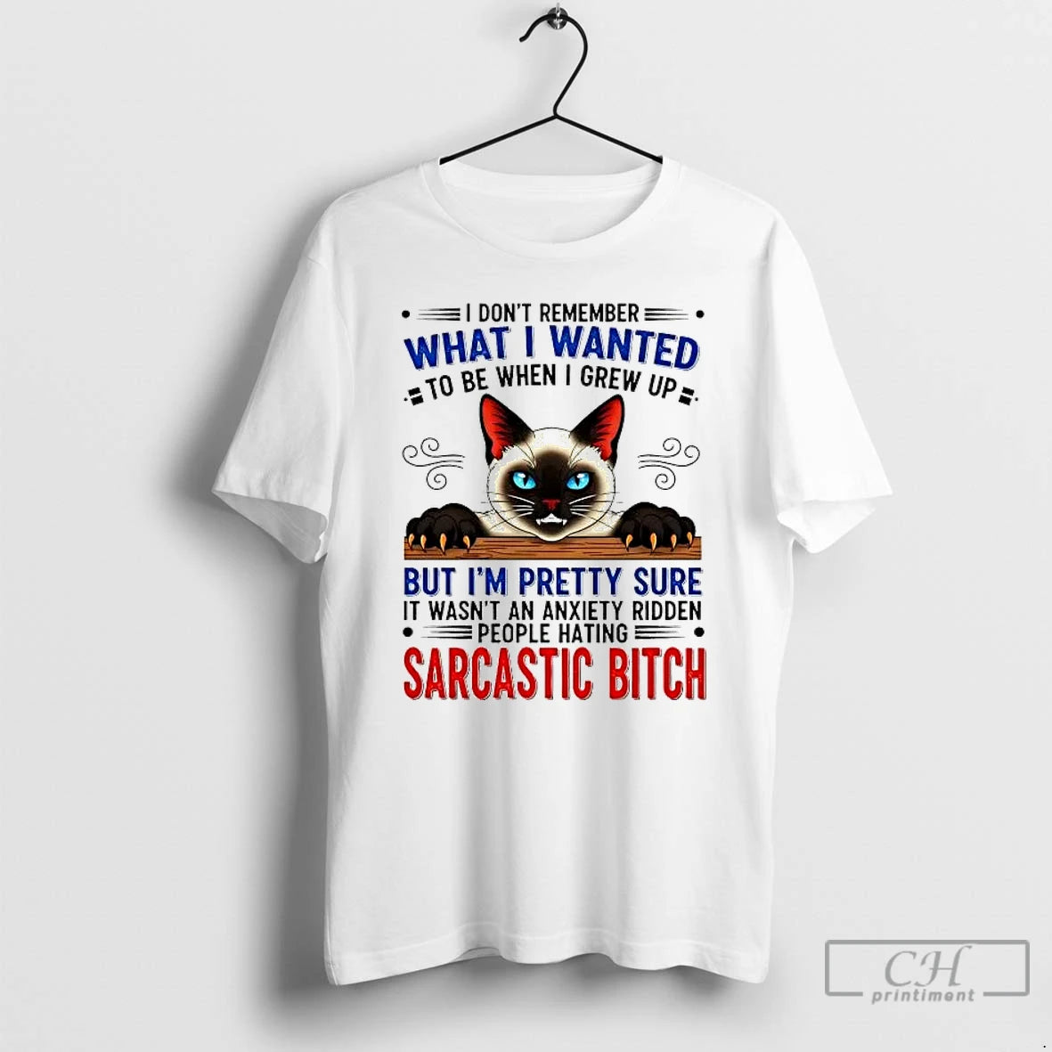 Classic Cat I Dont Remember What I Wanted To Be I Grew Up Sarcastic Bitch T-Shirts, Hoodie, Sweatshirt | InkThreadWorks.com