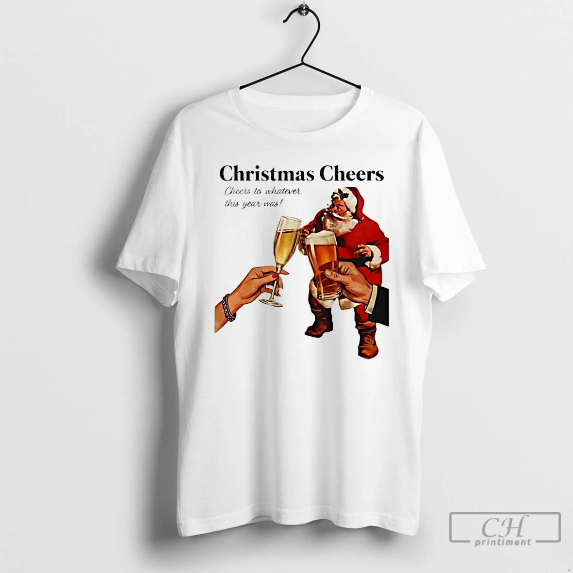 Classic Christmas Cheers To Whatever This Year Was Santa T-Shirts, Hoodie, Sweatshirt | InkThreadWorks.com