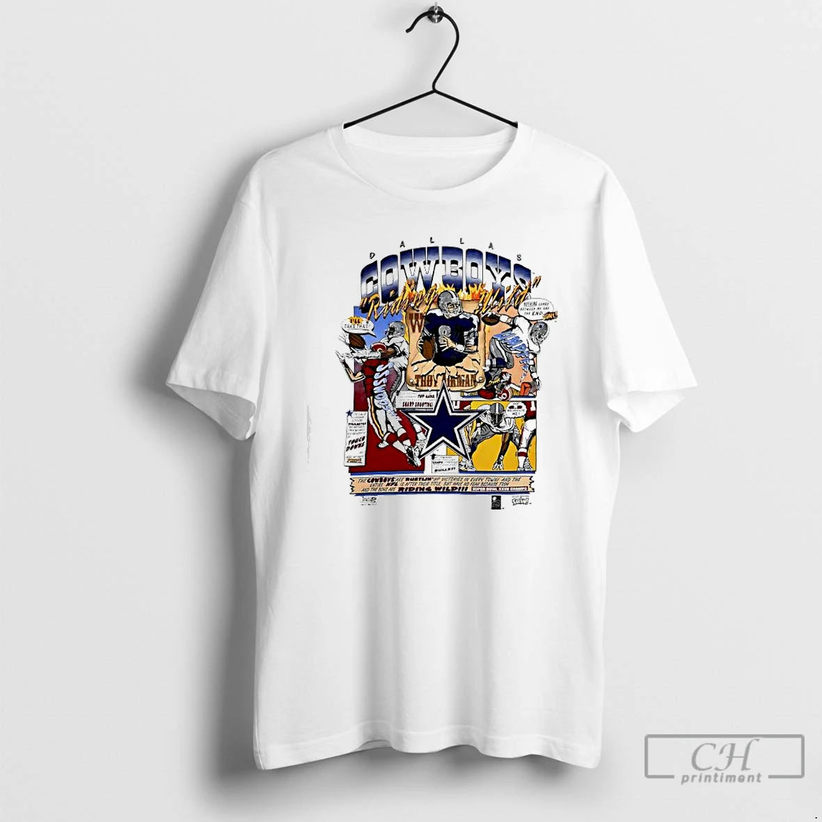 Classic Dallas Cowboys Riding Wild Troy Aikmanthe Triplets T-Shirts, Hoodie, Sweatshirt | InkThreadWorks.com