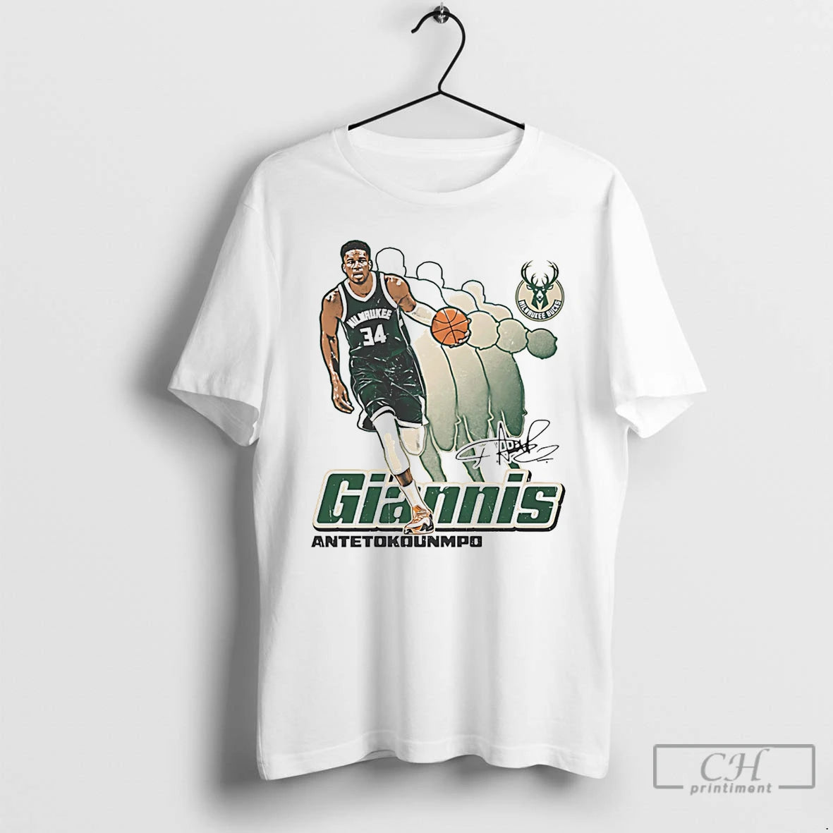 Classic Giannis Antetokounmpo Milwaukee Bucks Retro Signature