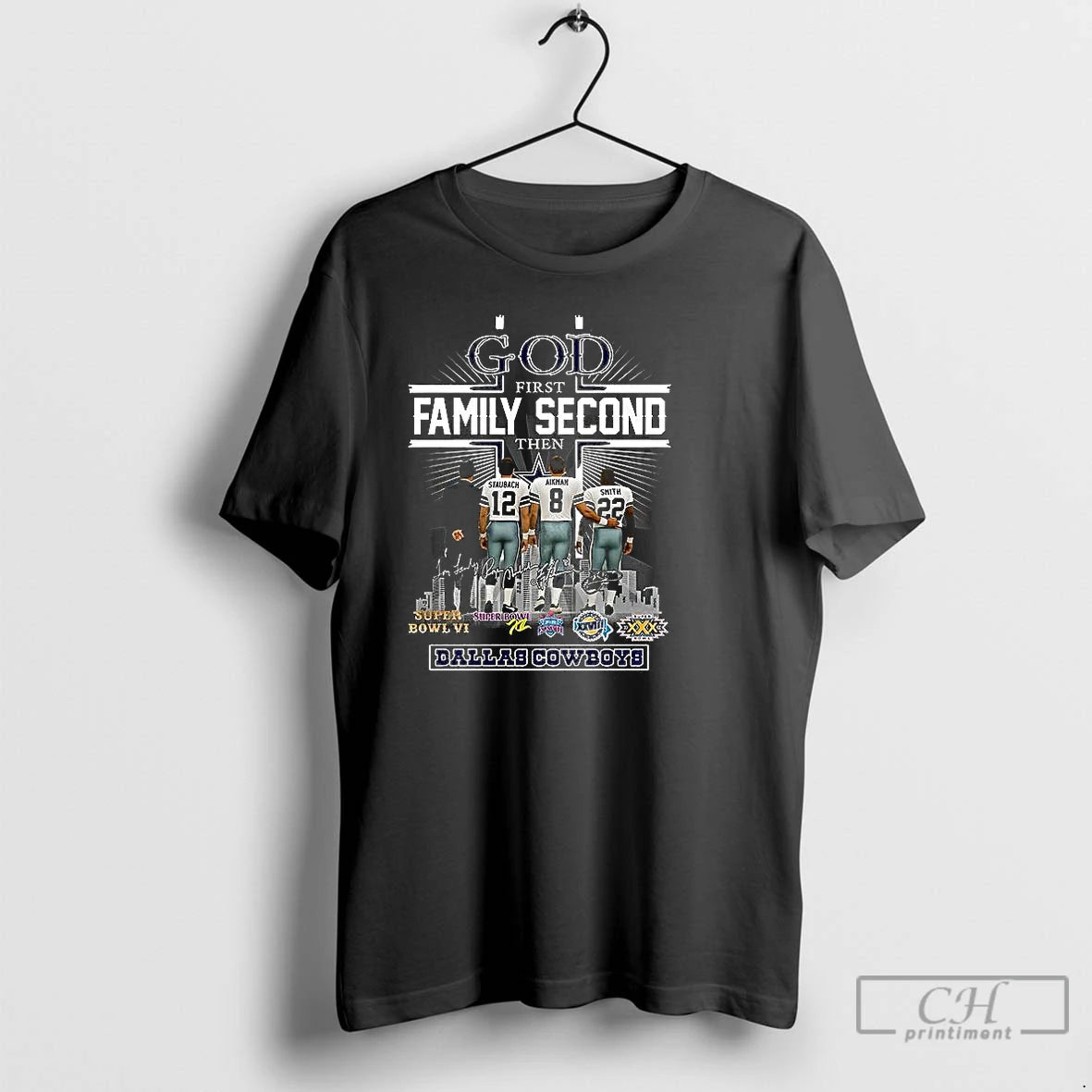 Classic God First Family Second Then Dallas Cowboys Signature T-Shirts, Hoodie, Sweatshirt | InkThreadWorks.com