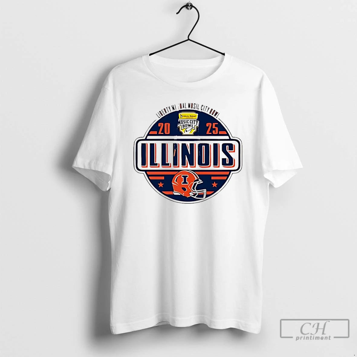 Classic Illinois Fighting Illini 2025 Liberty Mutual Music City Bowl Logo T-Shirts, Hoodie, Sweatshirt | InkThreadWorks.com