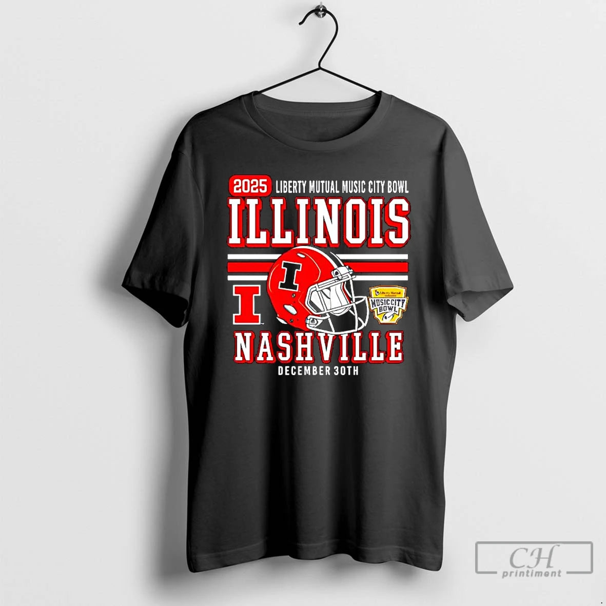 Classic Illinois Football 2025 Liberty Mutual Music City Bowl Dec 30th T-Shirts, Hoodie, Sweatshirt | InkThreadWorks.com