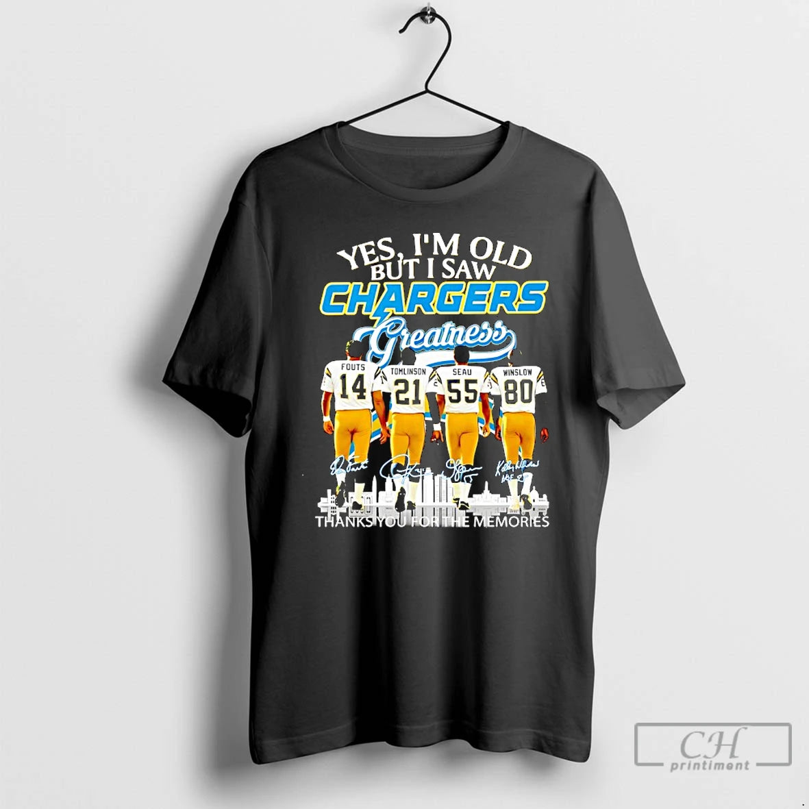 Classic Los Angeles Chargers Yes Im Old But I Saw Greatness Thank You For The T-Shirts, Hoodie, Sweatshirt