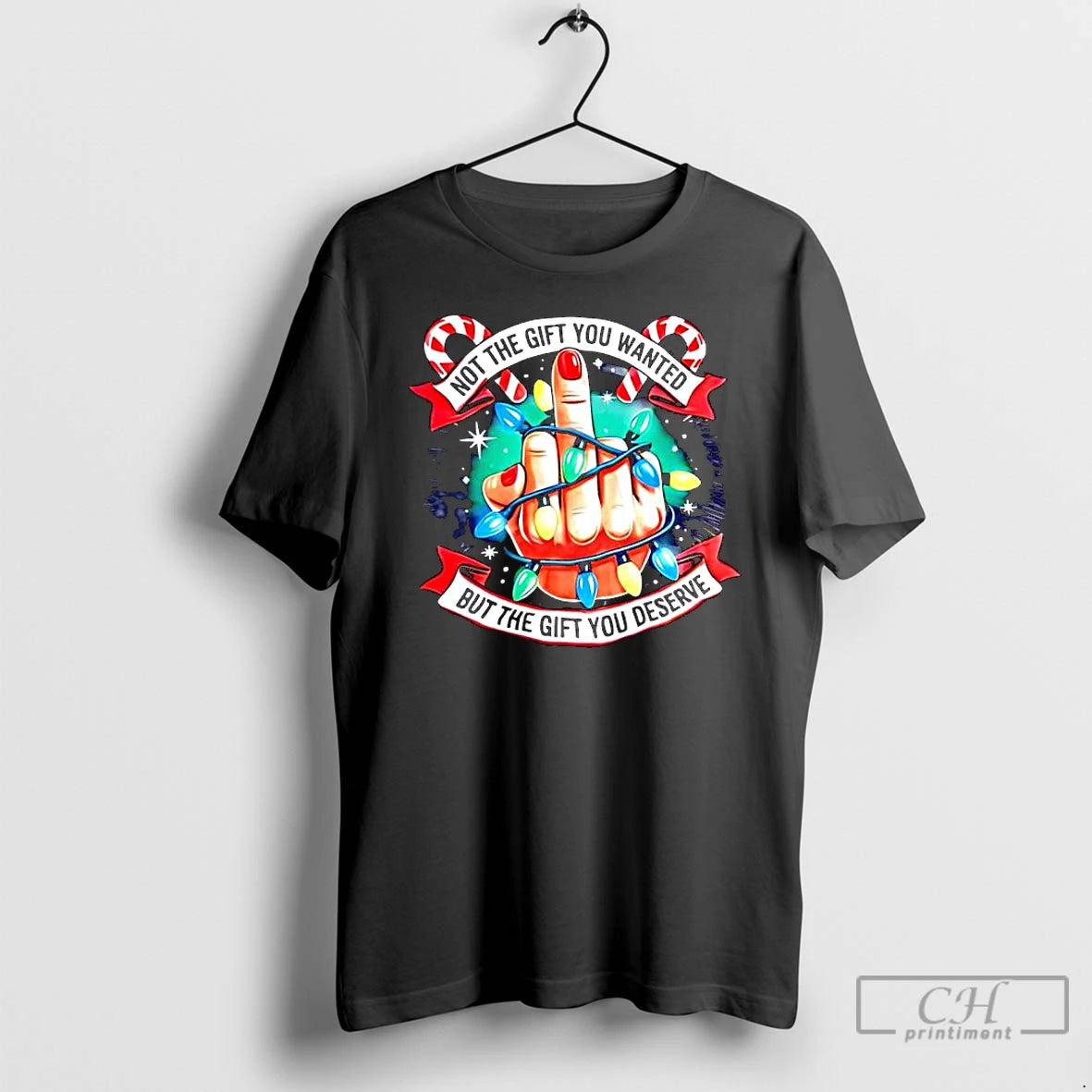 Classic Not The Gift You Wanted But The Gift You Deserve Middle Finger In Christmas T-Shirts, Hoodie, Sweatshirt