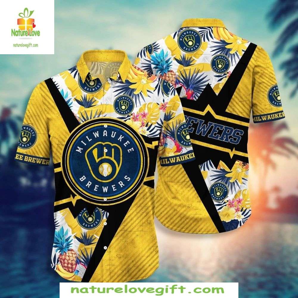 Milwaukee Brewers MLB Hawaiian Shirt Classic Pinstripe Baseball Apparel