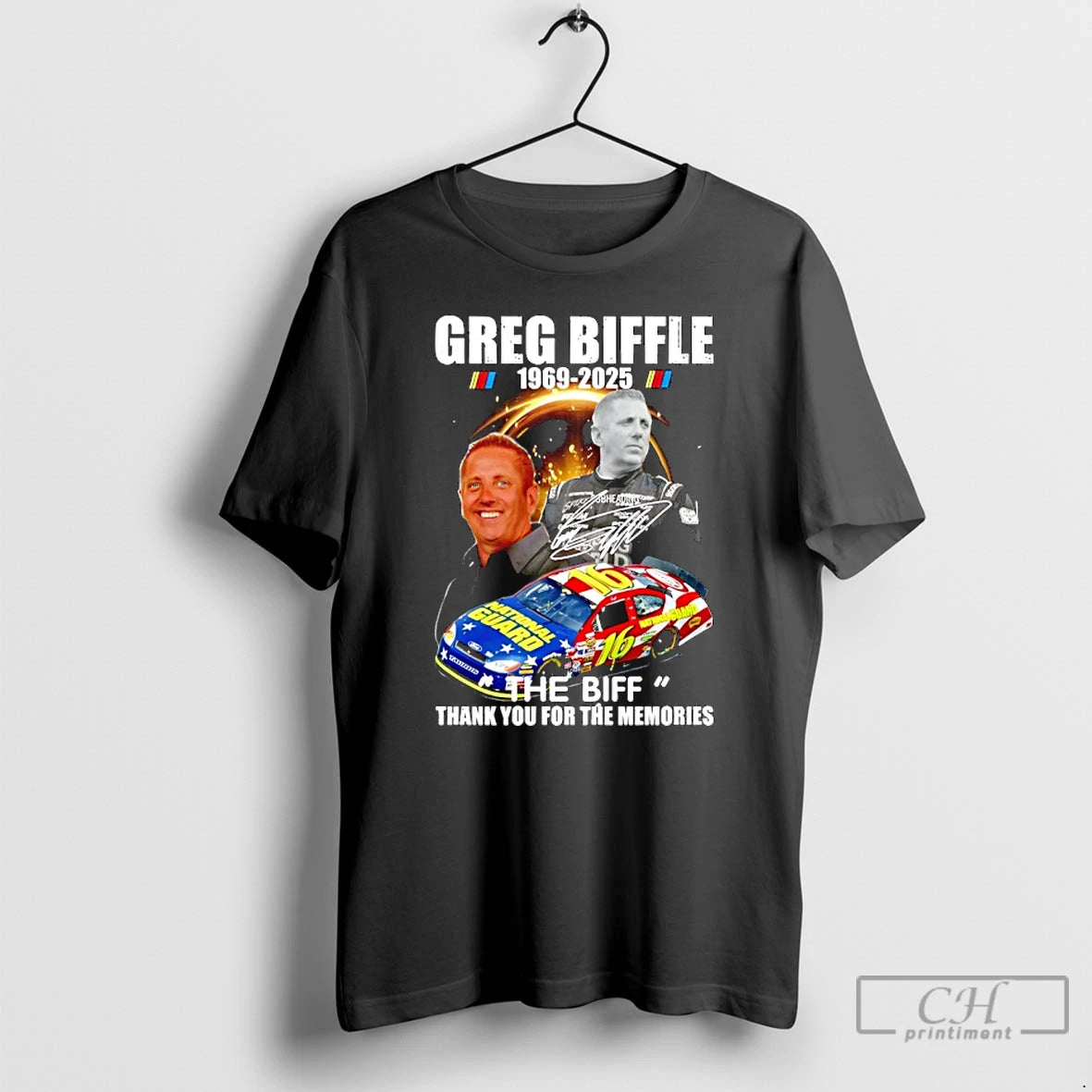 Classic R I P Greg Biffle 1969 2025 Thank You For The Memories Signature T-Shirts, Hoodie, Sweatshirt | InkThreadWorks.com