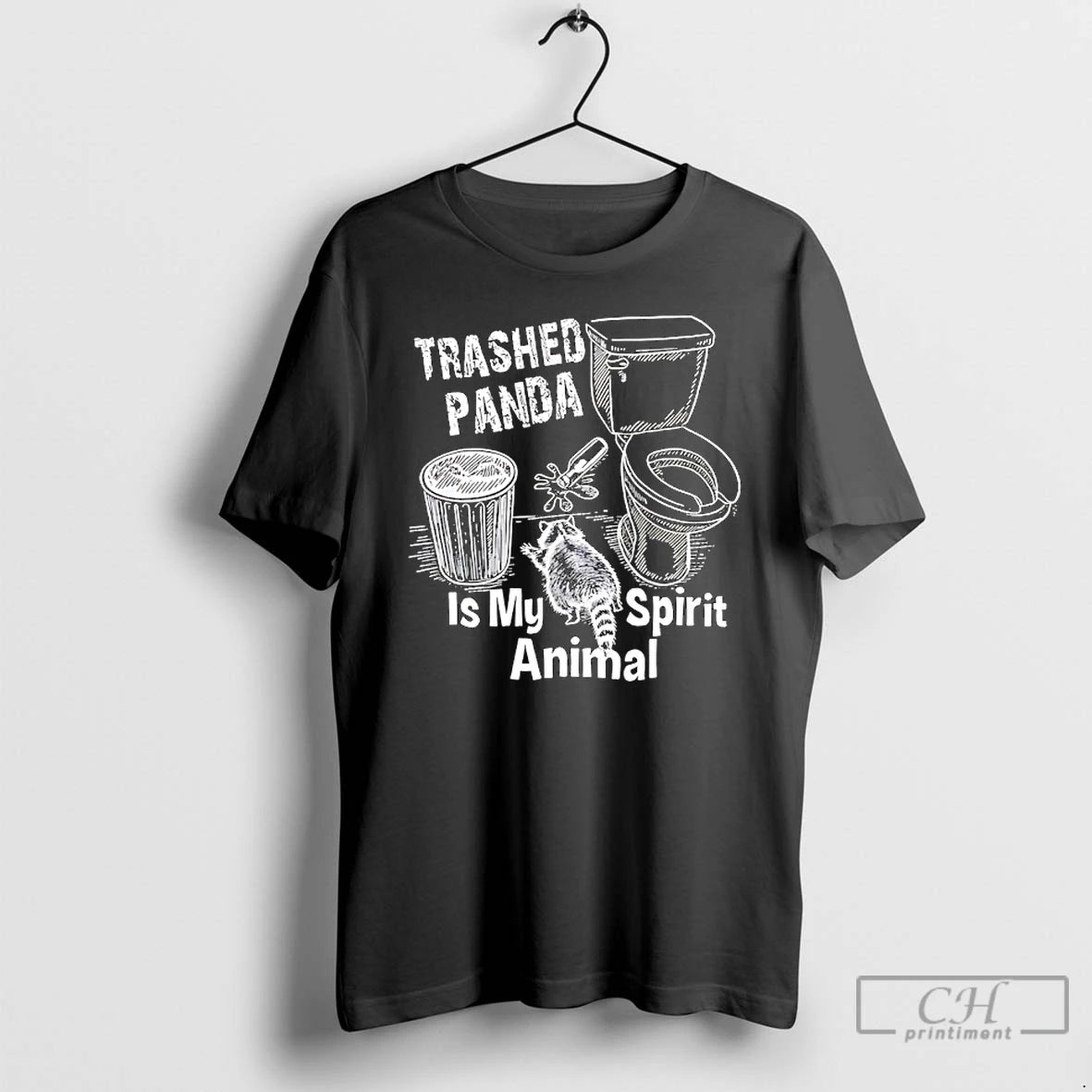 Classic Racoon Drunk Trashed Panda Is My Spirit Animal Meme T-Shirts, Hoodie, Sweatshirt | InkThreadWorks.com