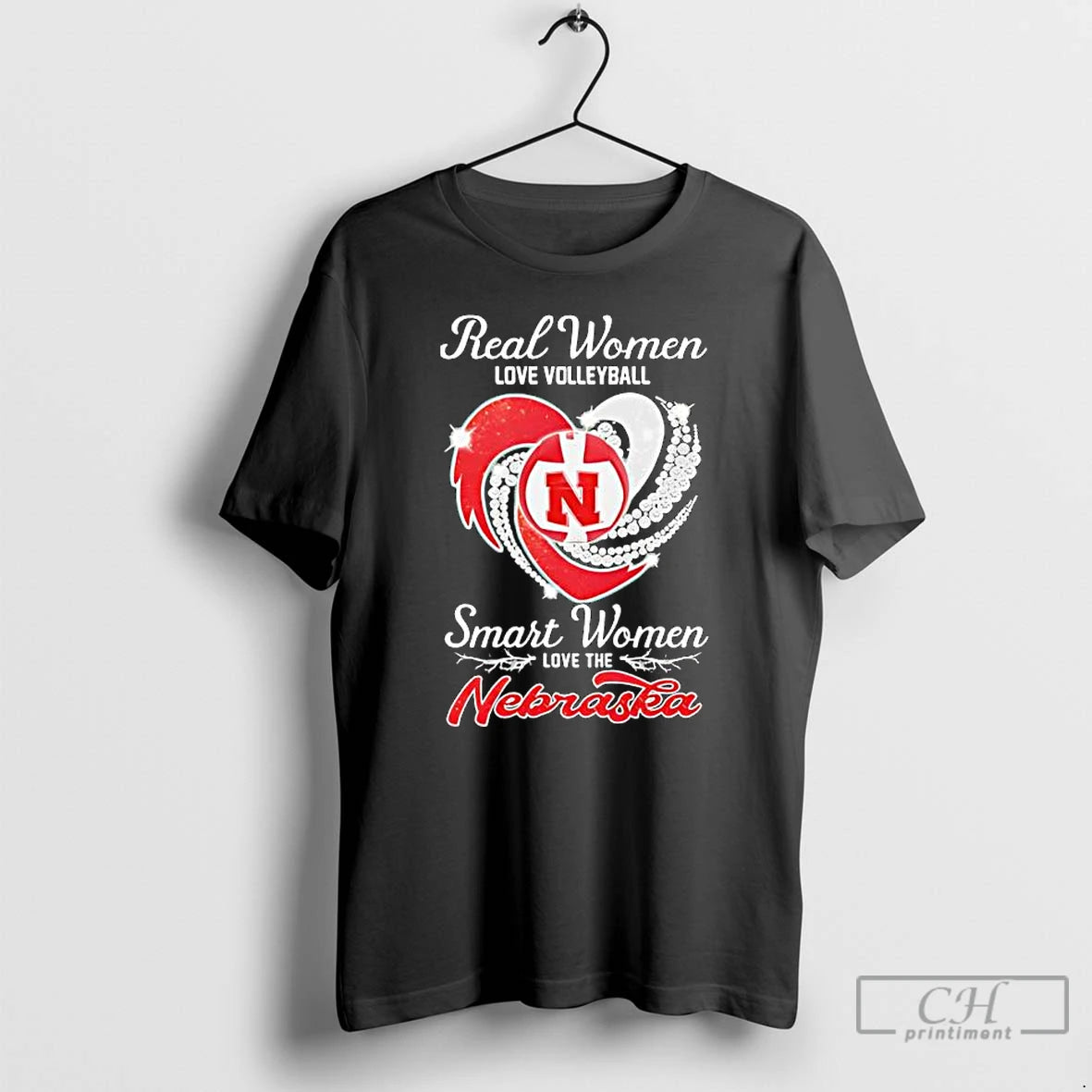 Classic Real Women Love Volleyball Smart Women Love The Nebraska T-Shirts, Hoodie, Sweatshirt | InkThreadWorks.com