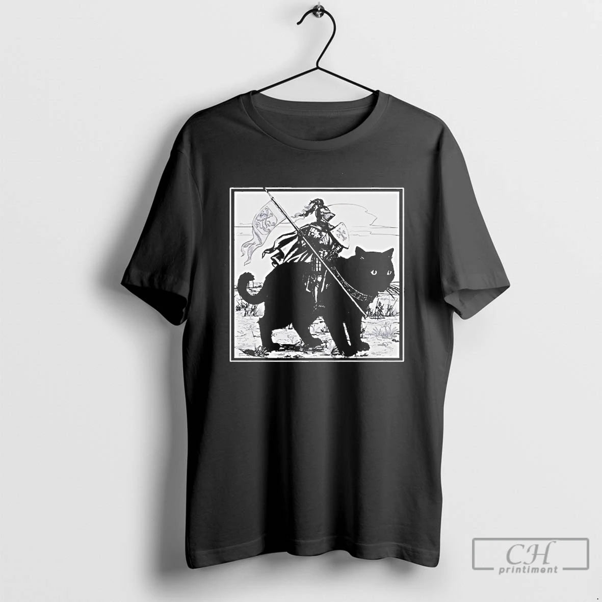 Classic Renaissance Fair Knight Cat Rider T-Shirts, Hoodie, Sweatshirt | InkThreadWorks.com
