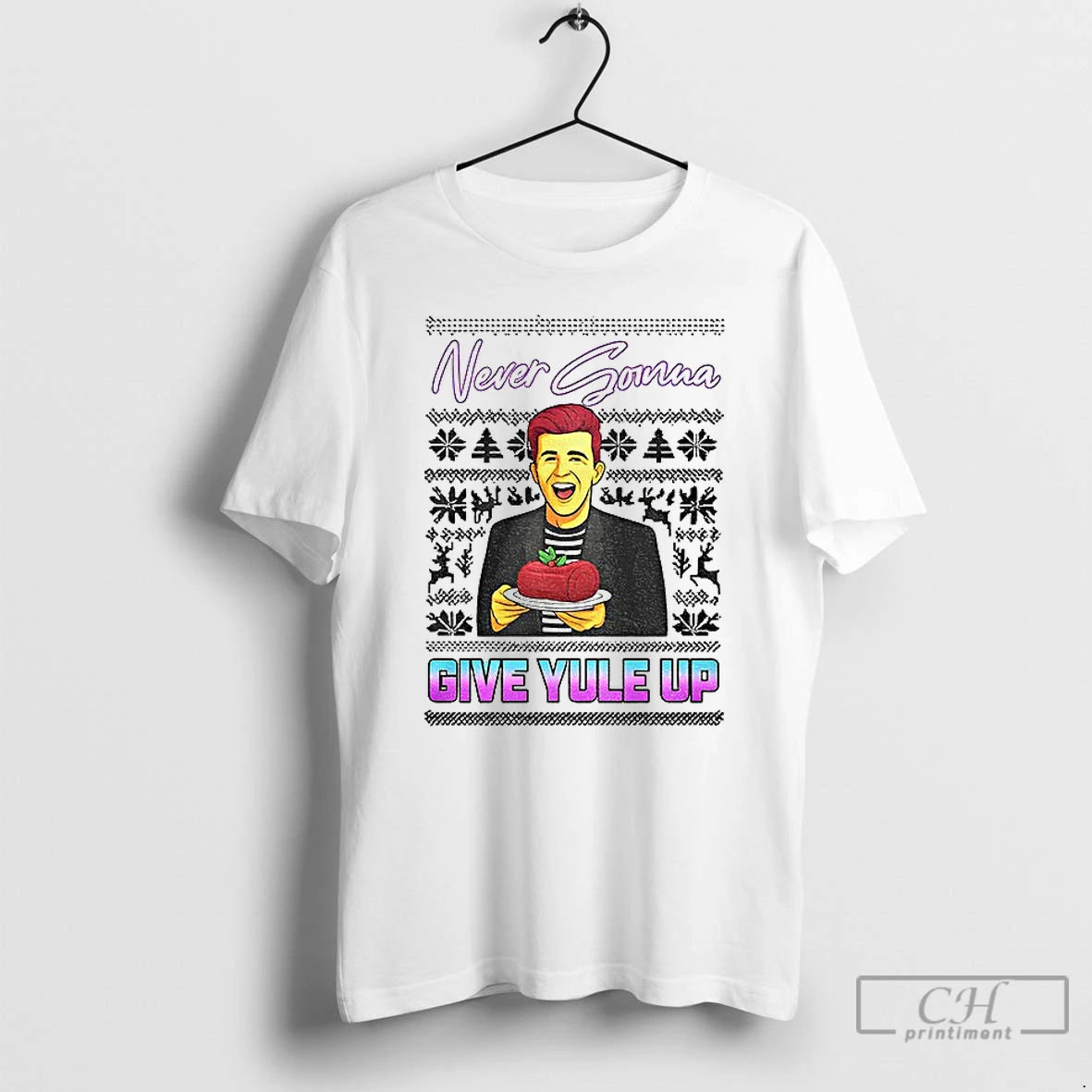 Classic Rick Astley Never Gonna Give Yule Up Merry Christmas T-Shirts, Hoodie, Sweatshirt | InkThreadWorks.com