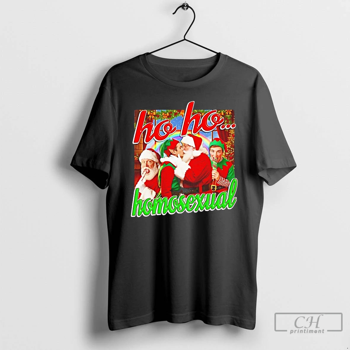 Classic Santa And Ho Ho Homosexual T-Shirts, Hoodie, Sweatshirt | InkThreadWorks.com
