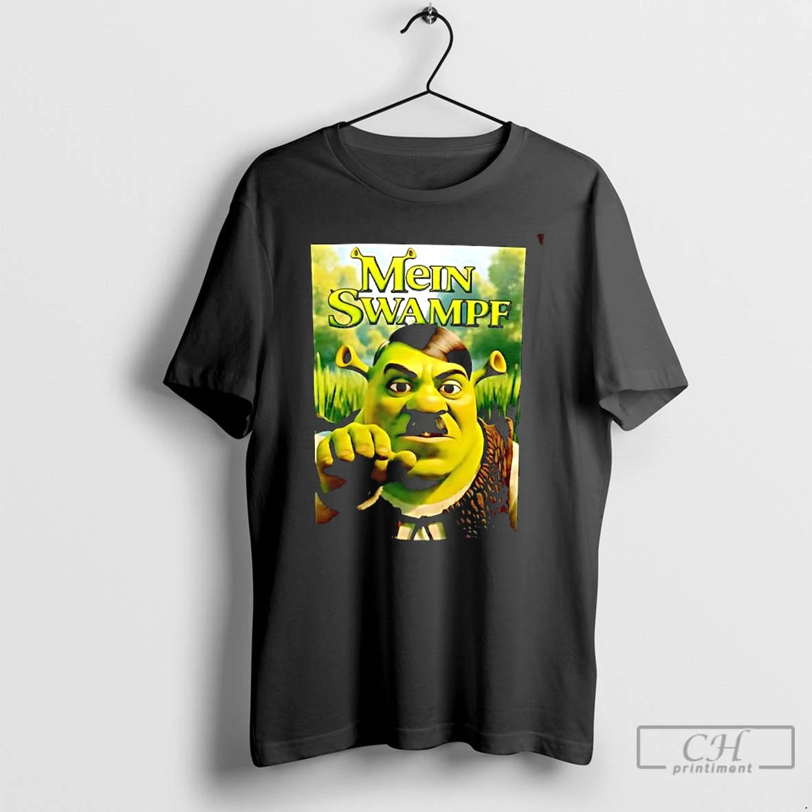 Classic Shrek Adolf Hitler Mein Swampf Cartoon Graphic T-Shirts, Hoodie, Sweatshirt | InkThreadWorks.com