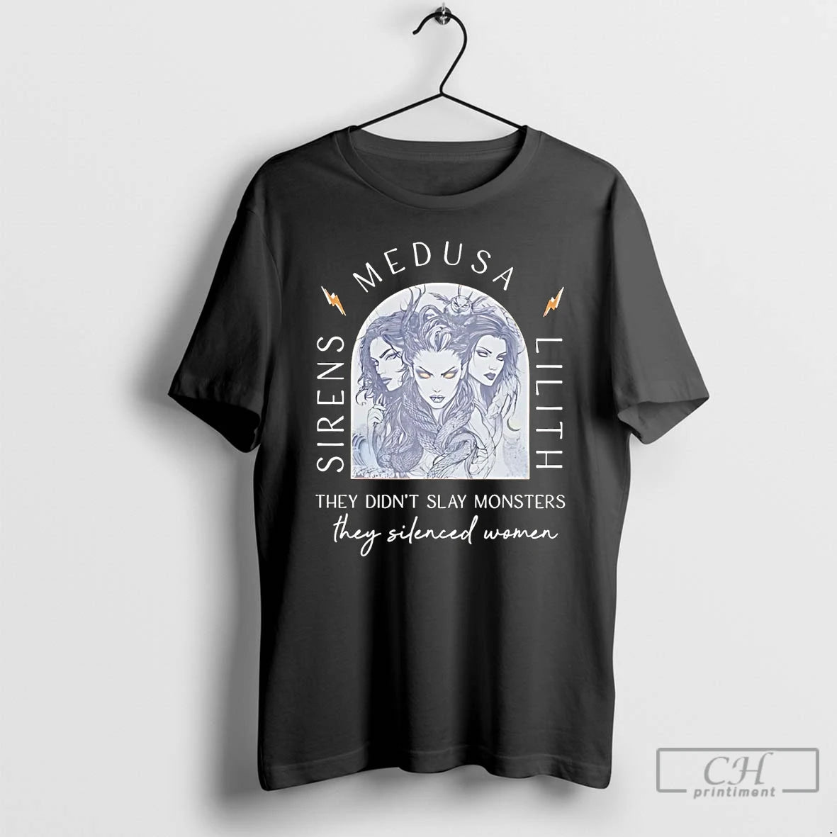 Classic Sirens Medusa Lilith They Didnt Slay Monsters They Silenced Women T-Shirts, Hoodie, Sweatshirt | InkThreadWorks.com