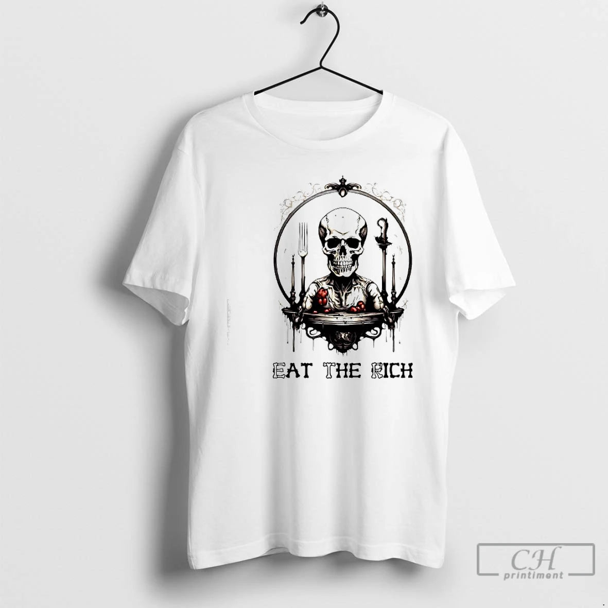 Classic Skeleton Eat The Rich Graphic T-Shirts, Hoodie, Sweatshirt | InkThreadWorks.com